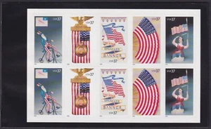 United States Scott 3776-2780 (3780a) MNH 2003 37¢x10 Old Glory Pane Backing 2 - Picture 1 of 2