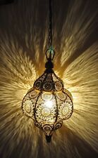Luminaria De Techo Marroquí Henna Piel De Cabra elegante hecho a mano decoración del hogar Amarillo