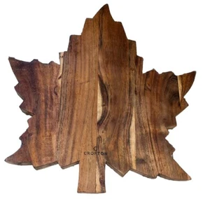 Crofton MAPLE LEAF DESIGN Hardwood Cutting/Charcuterie AUTUMN SERVING BOARD 1” - Picture 1 of 3