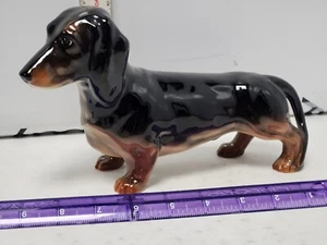 RARE 1st MAKER MARK Beswick England Standing Dachshund porcelain dog Black Tan - Picture 1 of 6