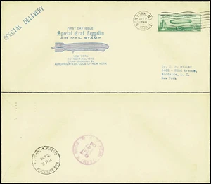 SAVOYSTAMPS - USA Cover - Graf Zeppelin FDC 1933 - C18 - NYC Oct 2nd, 1933 - Picture 1 of 1
