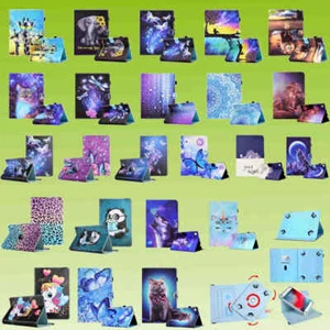 For Tablet Theme Pattern Pouch Faux Leather Sleeve Cases Cover Case Protective Silicone - Picture 1 of 18