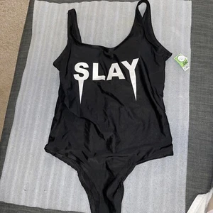 CIVIL REGIME BLACK NET SLAY SWIMSUIT SIZE M LINED, PADDED - Picture 1 of 4