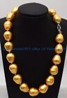 Huge Large 20Mm South Sea Yellow Baroque Shell Pearl Necklace 18" Cultured