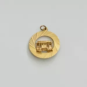 Darling Vintage 14k Yellow Gold San Francisco Trolley Disc Charm Pendant Wt 3.83 - Picture 1 of 2