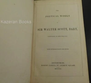 Antique 1841 Poetical Works Sir Walter Scott Leather Book JMW Turner Title - Picture 1 of 12