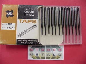 12 Pieces OSG No 1- 64 NC TAPS GH1 2 Flute Spiral Point Plug #1-64 1200201 - Picture 1 of 3