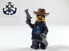 LEGO 1990er Wild Western Minifigur Bandit Black Bart Cowboy WW007 + Revolver