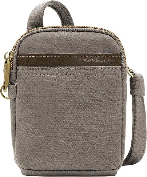 Bolso Bandolera Travelon Antirrobo Mensajero Mini, Gris Piedra, Talla Única Foto 1 de 1
