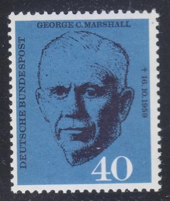 Germany 1960 MNH Mi 344 Sc 821 George C.Marshall.American General & statesman ** - Image 1 of 2