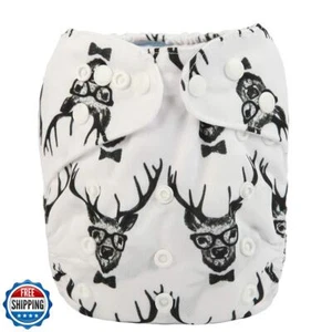 Sigzagor Baby Pocket Diaper Nappy Reusable Washable 8lbs to 36lbs (Deer Head) - Picture 1 of 5