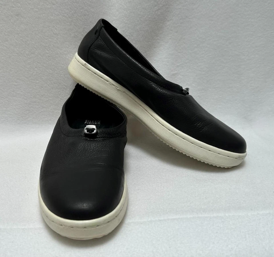Туфли Eileen Fisher 9 1/2 Sydney черные выстиранная кожа 9,5 - Изображение 1 из 4