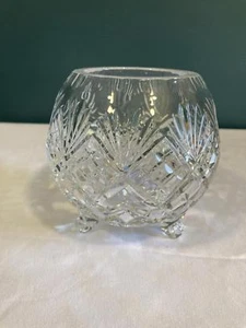 Vintage Cut Glass Footed Bowl – Starburst & Diamond Pattern - Picture 1 of 6