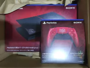 Sony Monster Hunter Wilds DualSense Controller & PS5 Cover Slim Set Limited NEW - Picture 1 of 13