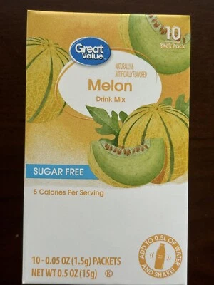 2 Tropical Melon Sugar Free Drink Mix Individual Packets to go Free Shipping - Image 1 of 3