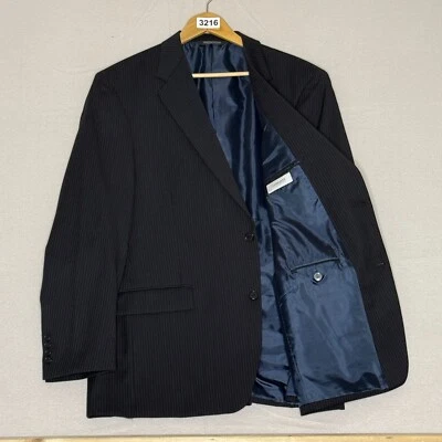 Claiborne Blazer Abrigo Deportivo Chaqueta 46R 100% Lana Azul Rayas Foto 1 de 4