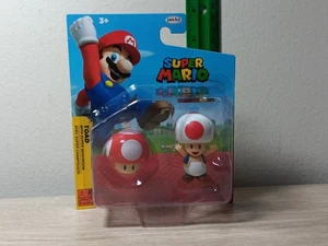 *FREE SHIP* 2.5" TOAD + MUSHROOM Super Mario Figure World of Nintendo Jakks - Picture 1 of 2