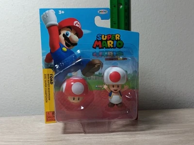 *FREE SHIP* 2.5" TOAD + MUSHROOM Super Mario Figure World of Nintendo Jakks - Image 1 of 2