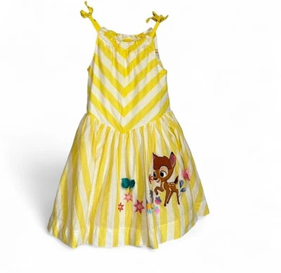 Disney’s  Bambi & Thumper Yellow Striped Party Dress for Toddler- Size 5T - Image 1 of 4