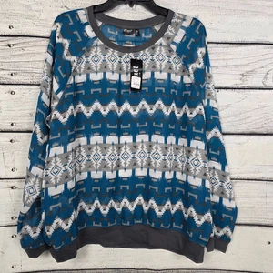 Cruel Denim Aztec Print Long Sleeve Sheer Top NWT Size XL - Picture 1 of 9