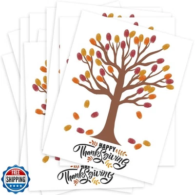 Kit de huellas dactilares de árbol de gratitud, hágalo usted mismo recuerdo feliz de Acción de Gracias, mantenimiento del bebé Foto 1 de 4