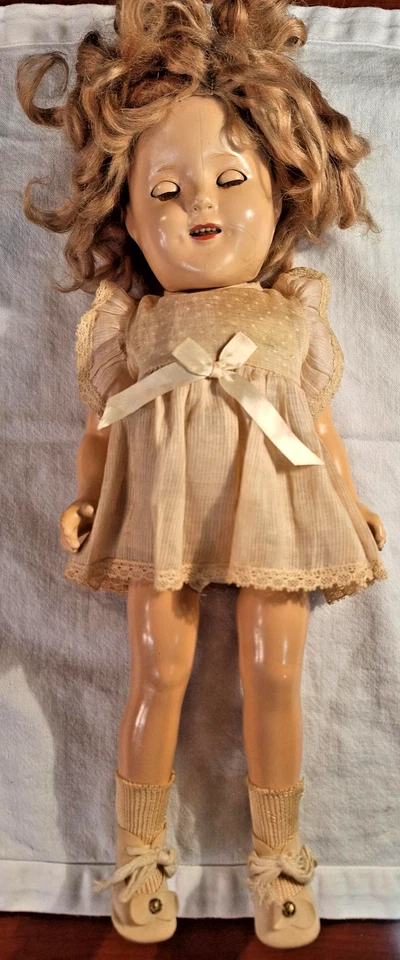 Muñeca Composición Ideal Años 30 De Colección - Ojos Dormidos, Peluca Mohair, Vestido Original Foto 1 de 4