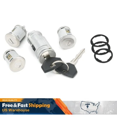 Juego de cilindros de encendido y bloqueo de puerta con 2 llaves aptos para Jeep Wrangler TJ 2002-2006 Foto 1 de 4
