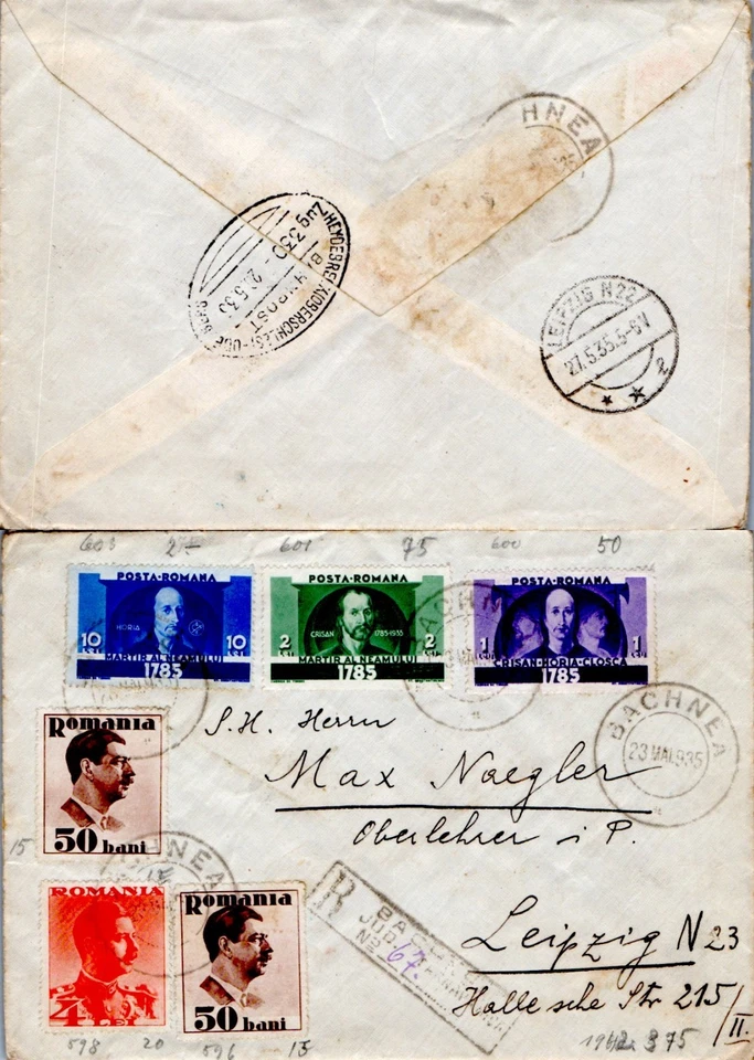 CUBIERTA ANTIGUA RUMANIA 1935 REGISTRADA BACHNEA (A17/89) Foto 1 de 1