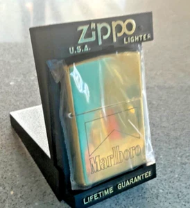 Genuine Brand New 1998 ZIPPO Lighter Beautiful Classic MARLBORO Design Brass - Picture 1 of 11