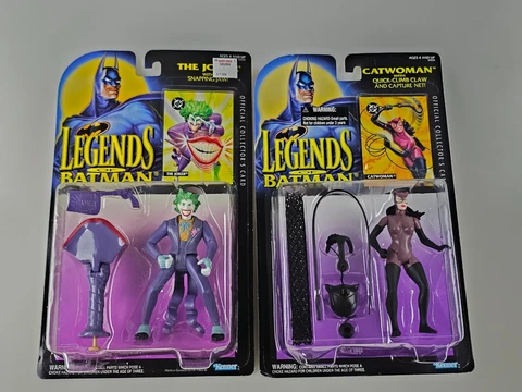 2x Lot Catwoman & The Joker Snapping Jaw Legends of Batman Kenner Figures 1994 Cover
