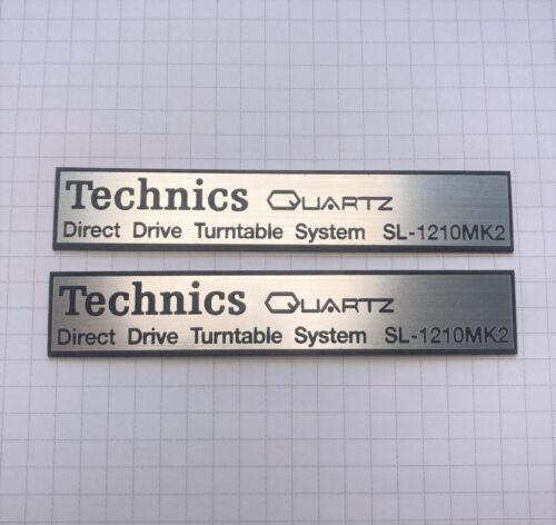 2 x Technics 1210 DECAL 90x16mm Emblem  brushed Logo Sticker Badge Decal s2
