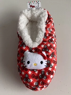 Sanrio Hello Kitty Navidad Zapatilla Calcetines Mujer’s S/M Zapato Talla 5.5-7.5 NUEVO Foto 1 de 4