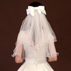 Elegant Wedding Accessory 2Tier Gauze Kerchief Bow Short Tulle Headwear