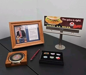 Wendys Dave's Way Plaque Creed Legacy Lapel Tie Pins Pen Coaster Billboard Spicy - Picture 1 of 18