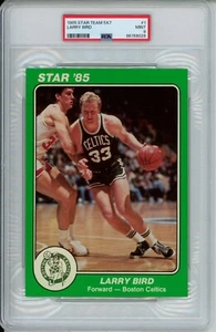 1985 Star Team 5x7 #1 Larry Bird PSA 9 Mint Centered Boston Celtics Legend - Picture 1 of 2