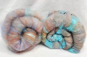 Carded Art Batt 3.25 Oz Merino Top Wool Hand Dye Alpaca Silk Fiber Multicolor - Picture 1 of 18