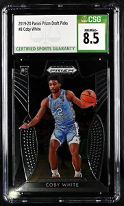 2019-20 Panini Prizm Draft Picks #8 Coby White Rookie RC CSG 8.5 *Only 3 Higher* - Picture 1 of 3
