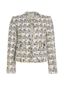 NWT L’ AGENCE Angelina Woven Crop Jacket in multi size 0 #SJ1391 - Picture 1 of 12