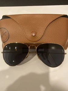 Ray-ban RB3025 Aviator Prescription Gold Frame Brown Eyeglasses Men - Picture 1 of 8