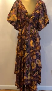Farm Rio Garden Bloom Ruffled Tiered Maxi Dress Size S - Picture 1 of 3