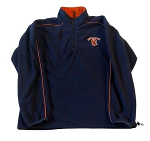 Pile RBK Syracuse University vintage 1/4 zip LG blu arancione ricamato college - Foto 1 di 5