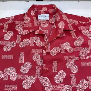 VINTAGE TORI RICHARD Asian Style HAWAIIAN ALOHA BAHAMA SHIRT Sz Mens L Red - Picture 1 of 4
