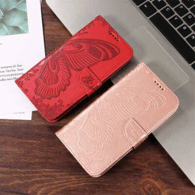 Butterfly Embossing Flip Wallet Case Phone Cover for Motorola G84 G54 G34 E13 - Image 1 of 4