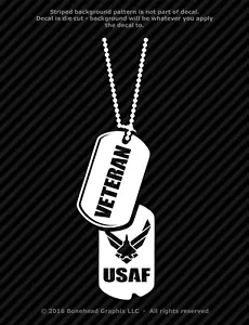 Military Veteran AFV Dog Tags Vinyl Decal Combat Veteran Window Sticker - Picture 1 of 26