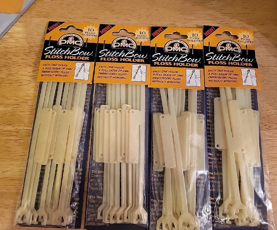 4 Packs DMC Stitch Bow Embroidery Floss Holders Total of 40 Floss Holders NEW - Image 1 of 1