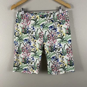 J. McLaughlin Womens 8 Floral Print Masks Bermuda Short 9” Inseam Pull On - Picture 1 of 4