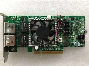 Low Profile Supermicro AOC-STG-i2T Dual Port 10GbE Ethernet PCI-E Adapter NIC - Picture 1 of 3