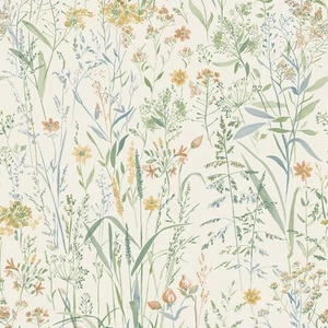 Carta da parati colorata floreale Grandeco estate prato pasta salvia la carta botanica - Foto 1 di 9