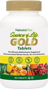 Natures Plus Source of Life Gold Multivitamin 180 Tablets Nature's - Picture 1 of 2