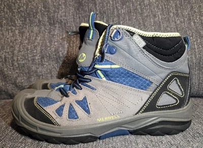 Bota de Senderismo Merrell Capra Medio Seco Gris Azul Cuero Niños Talla 3.5 M Foto 1 de 4